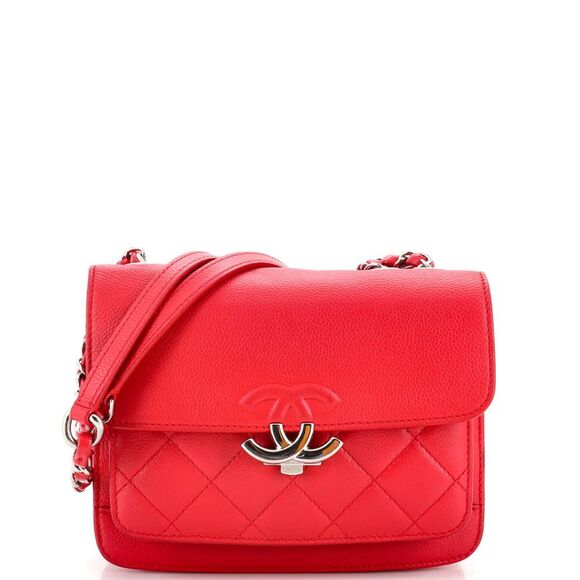 Chanel Handbags - Chanel CC Box Flap Bag Quilted Caviar Mini Red